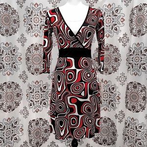 •EARTH SONG• NWT Bold Red & Black Geometric Dress